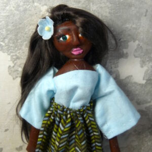 Aicha - Doll with blue and green dress