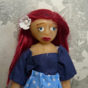 Beatrice - Doll with blue skirt and red hair