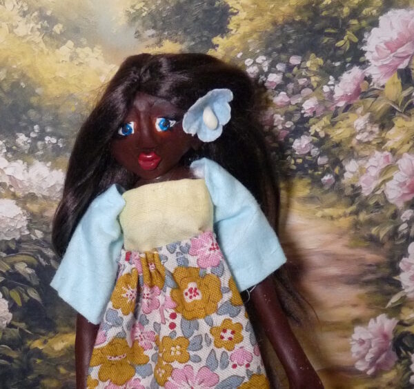 Chloe - Doll with blue and yellow dress