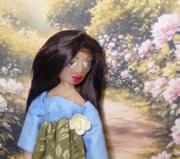Filippa - Doll with blue and green dress