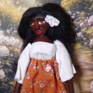 Hedda - Doll with white and orange dress