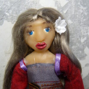 Julia - Doll with smokey blonde hair and reddish dress