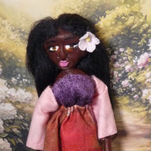 Leah - Doll with red and brown dress