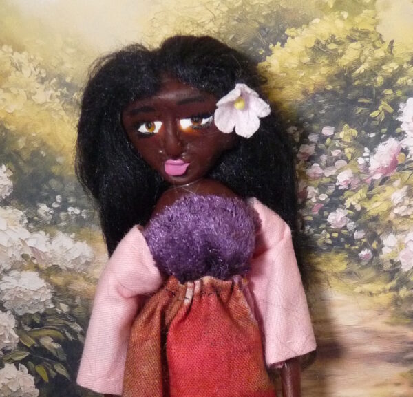 Leah - Doll with red and brown dress