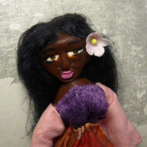 Leah - Doll with red and brown dress