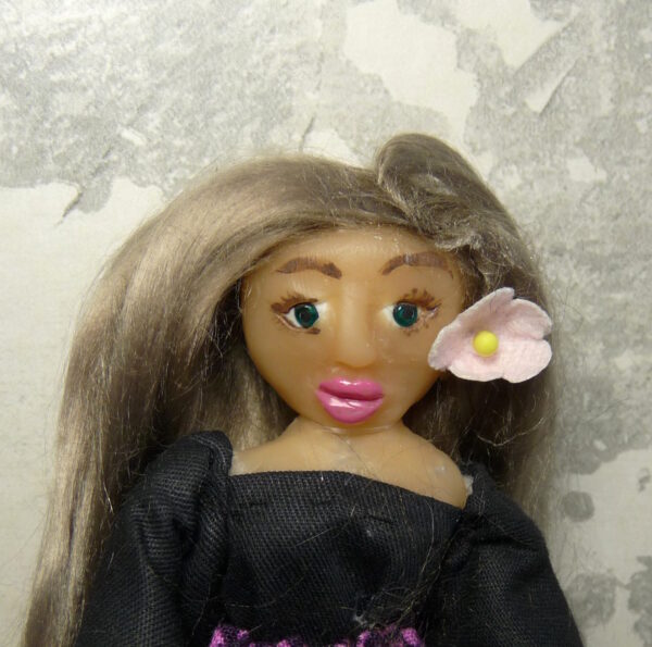 Linda - Doll with black and purple dress