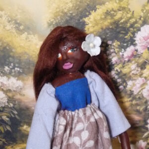 Moesha - Doll with blue and brown dress