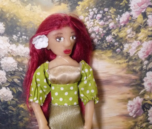 Ofelia - Doll with green eyes and red hair