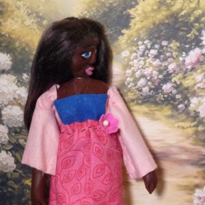 Rihanna - Doll with pink and blue dress