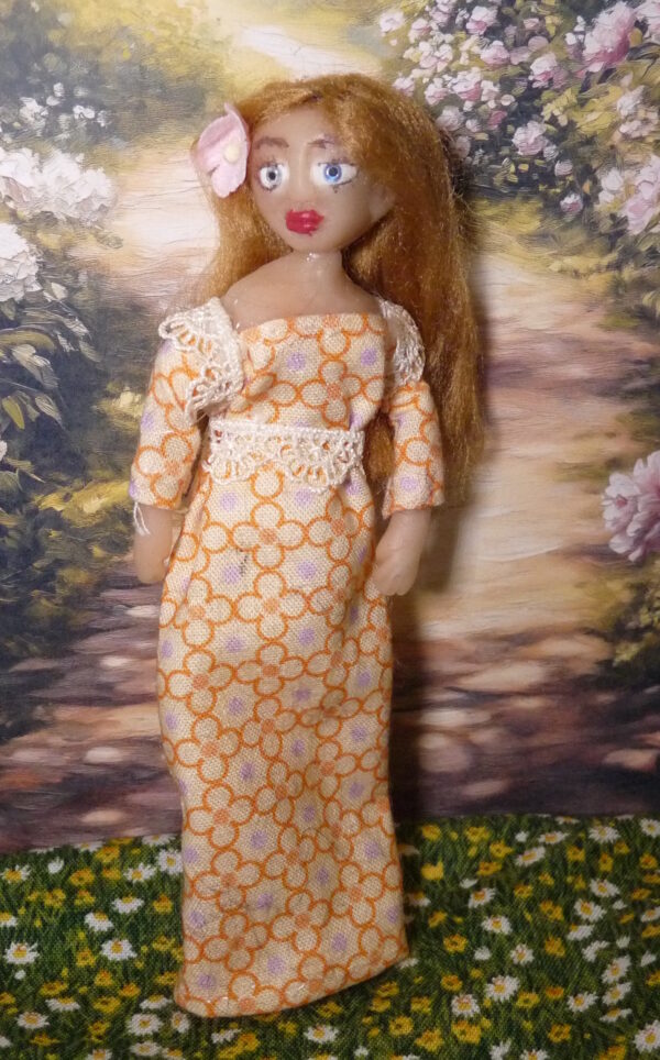 Sanna - Blond girl with orange dress - Image 2