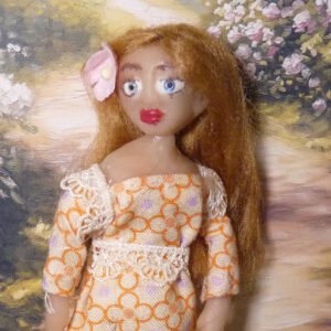 Sanna - Blond girl with orange dress