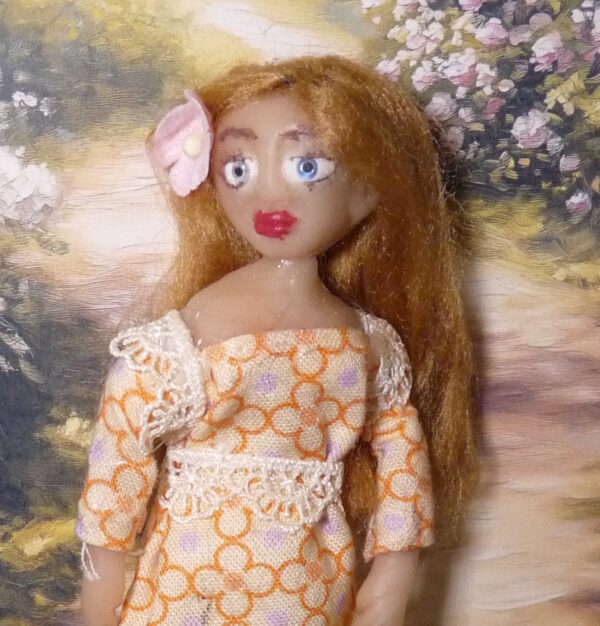 Sanna - Blond girl with orange dress