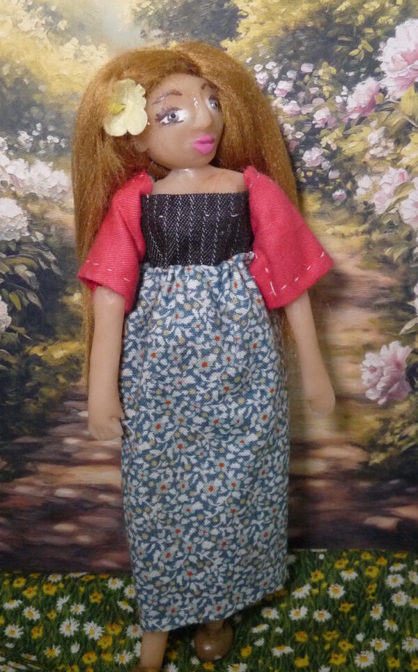 Sue - Doll with blonde hair and yellow rose - Image 2