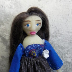 Ada - Doll in blue and grey dress