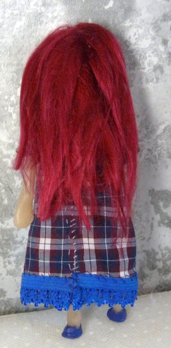 Adella - Doll with red hair and checkered dress - Image 3