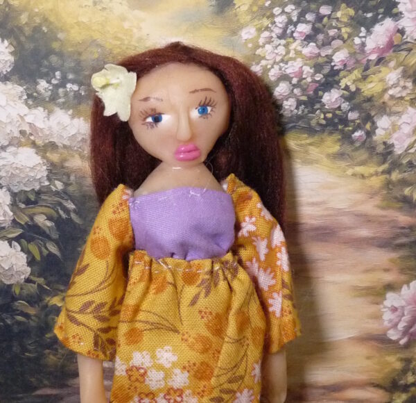 Agata - Doll in yellow and purple dress