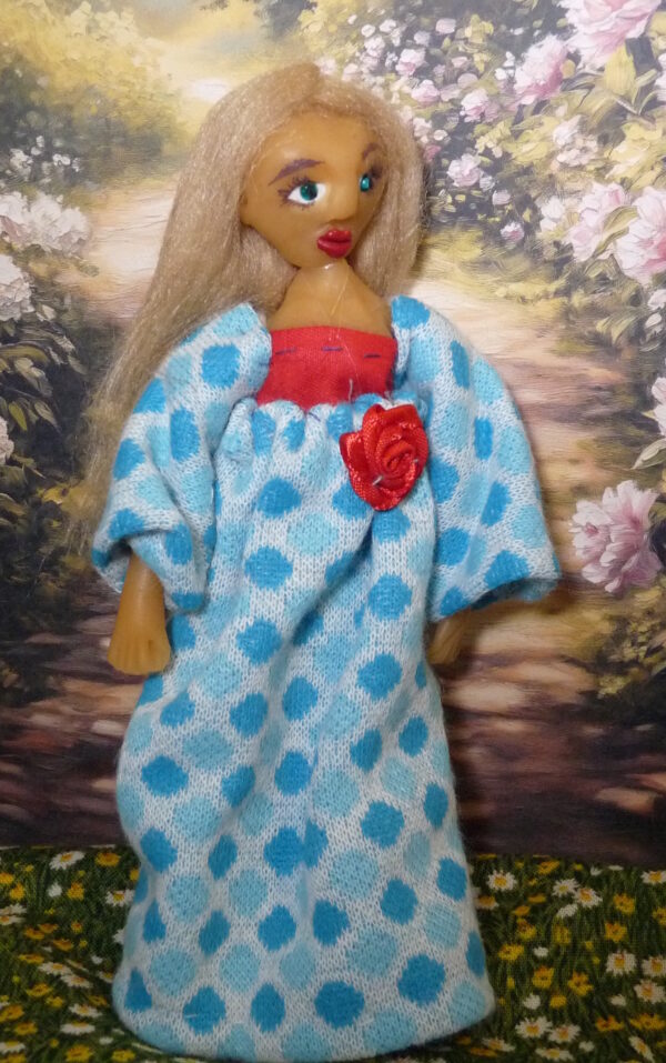 Ava - Doll in blue and red dress - Image 2