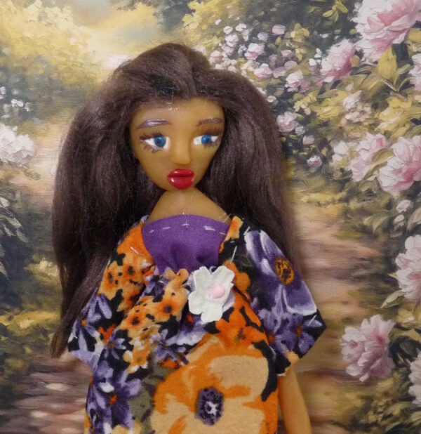 Ayra - Doll in orange and purple dress