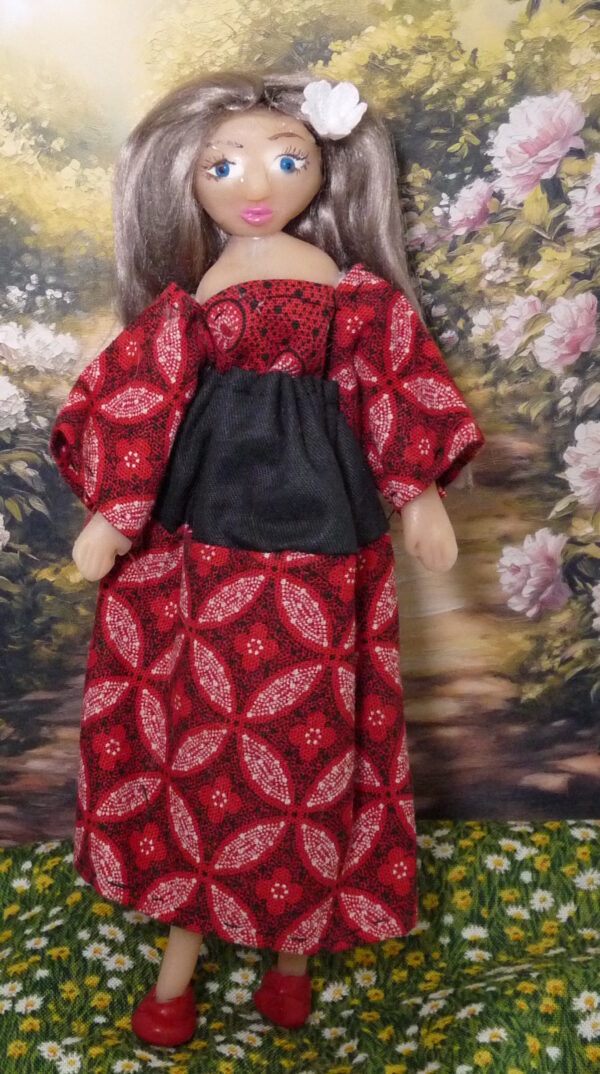 Caroline - Doll in red and black dress - Image 2