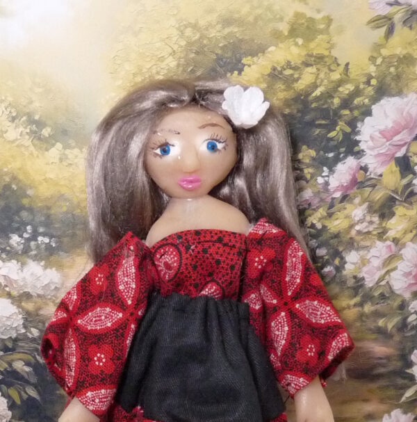 Caroline - Doll in red and black dress