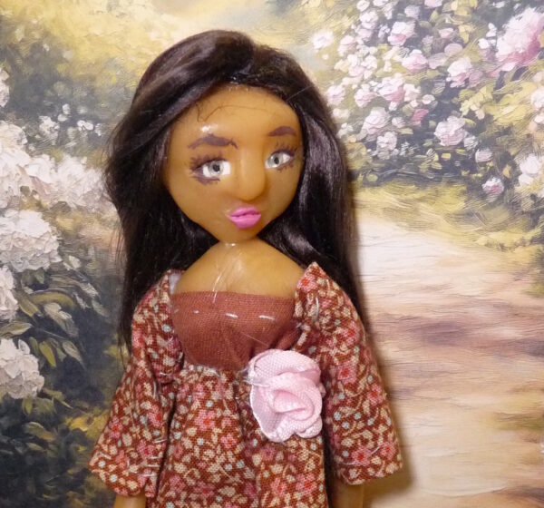 Chiara - Doll with pink and brown dress