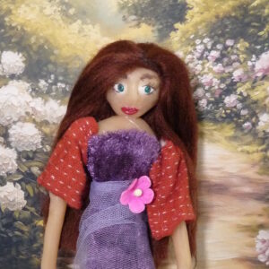 Elodie - Doll in purple and red dress