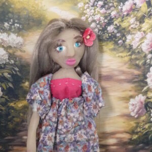 Enya - Doll with purple and red dress
