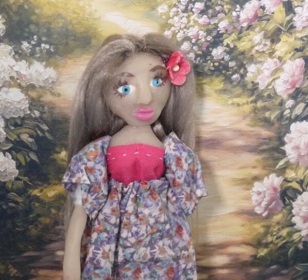 Enya - Doll with purple and red dress