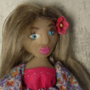 Enya - Doll with purple and red dress