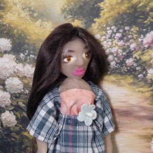 Fernanda - Doll with blue checkered dress
