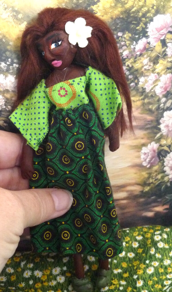 Jacee - Doll in green and black dress - Image 3