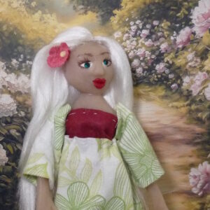 Lily - Doll with white hair and green dress