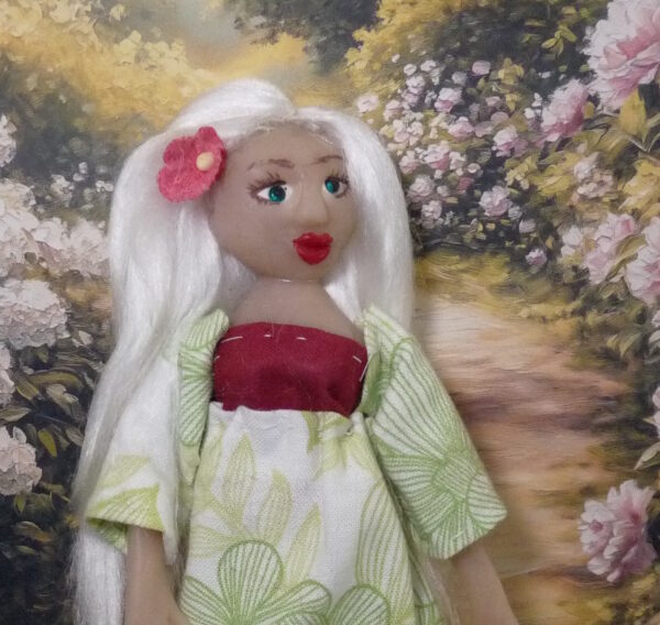 Lily - Doll with white hair and green dress