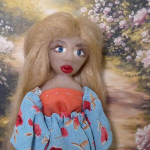 Mila - Doll with blue and red dress