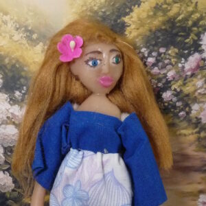 Natalia - Doll with blue and white dress
