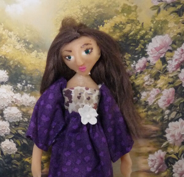 Odette - Doll in purple dress