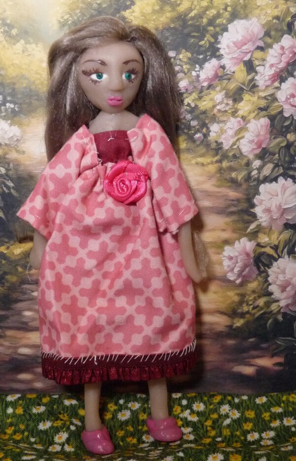 Paula - Doll in pink and red dress - Image 2