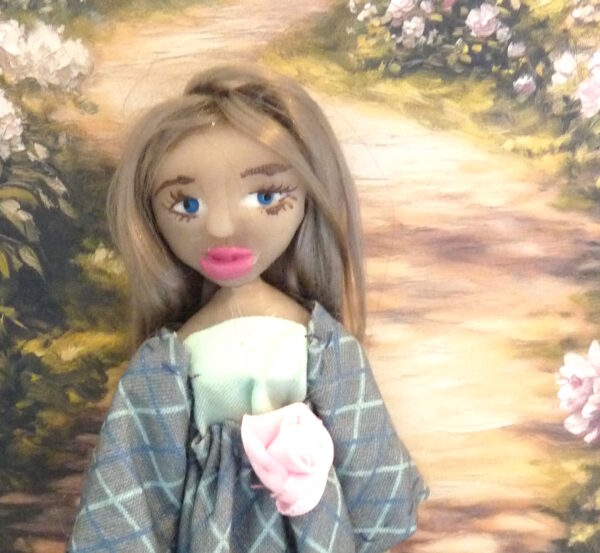 Agnes - Doll with checkered dress