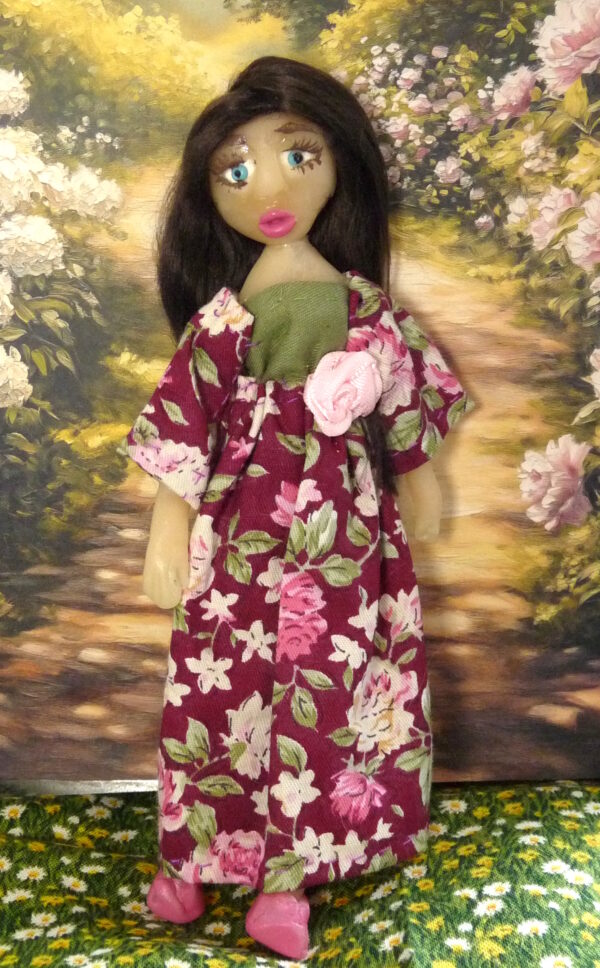 Bodil - Doll with flowery dress - Image 2