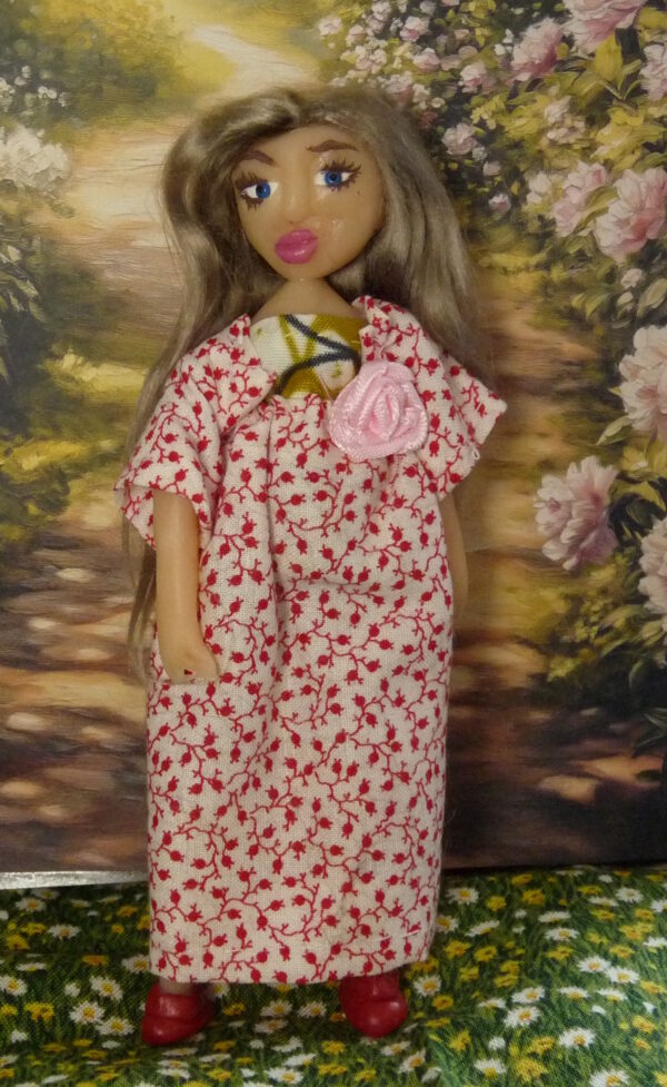 Gunilla - Doll with red and white dress - Image 2