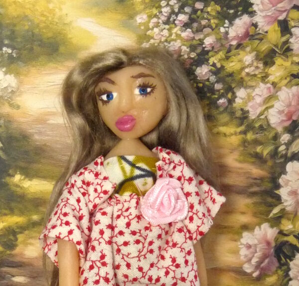 Gunilla - Doll with red and white dress