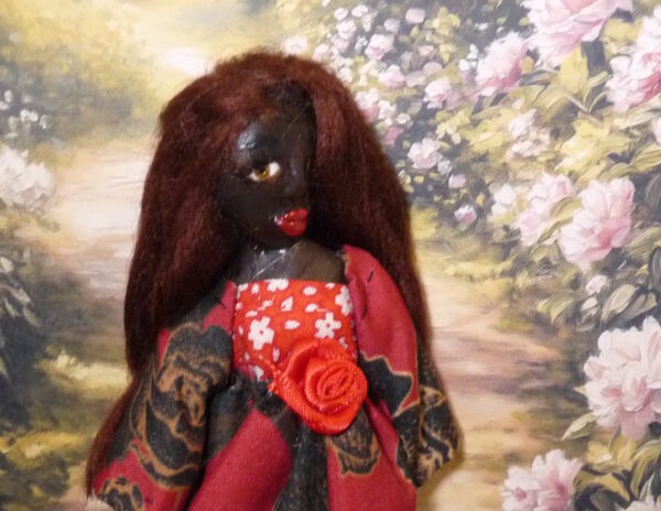 Irene - Doll with red and brown dress