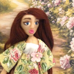 Rut - Doll with green and pink dress