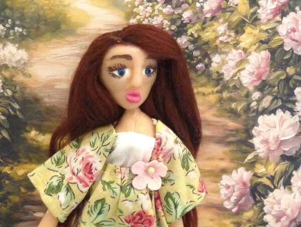 Rut - Doll with green and pink dress