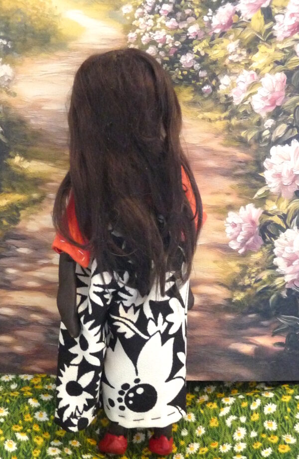 Tanja - Doll with orange and blackandwhite dress - Image 3